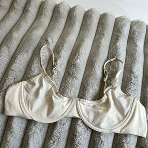 SKIMS cotton logo underwire bra — Bone